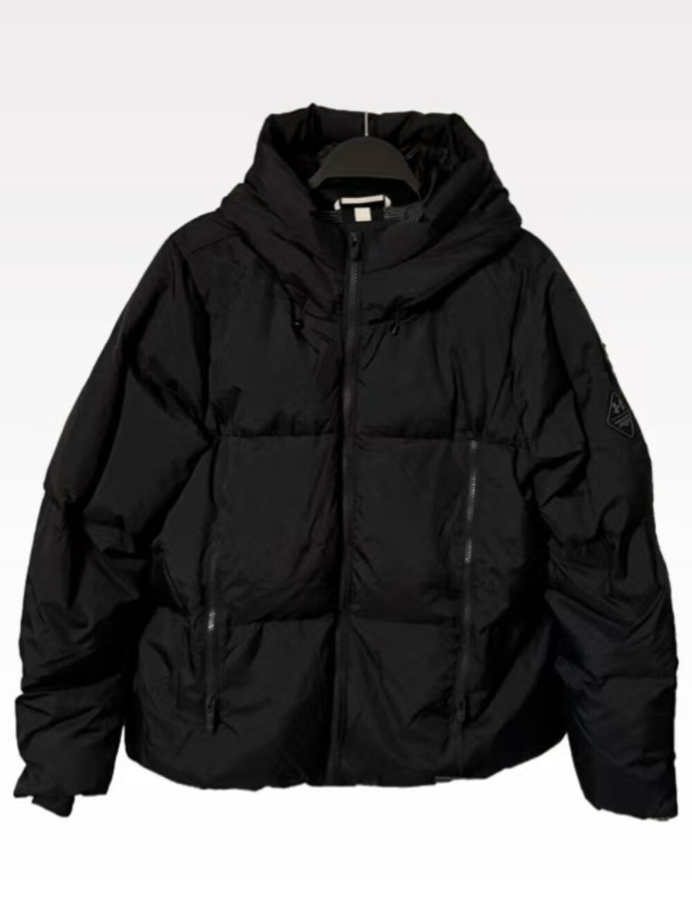 Under Armour Women's Limitless Down Hooded Puffer cropped Jacket Black L